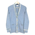 CHANEL Cashmere Coco Mark Cardigan Jacket Light Blue Size 36