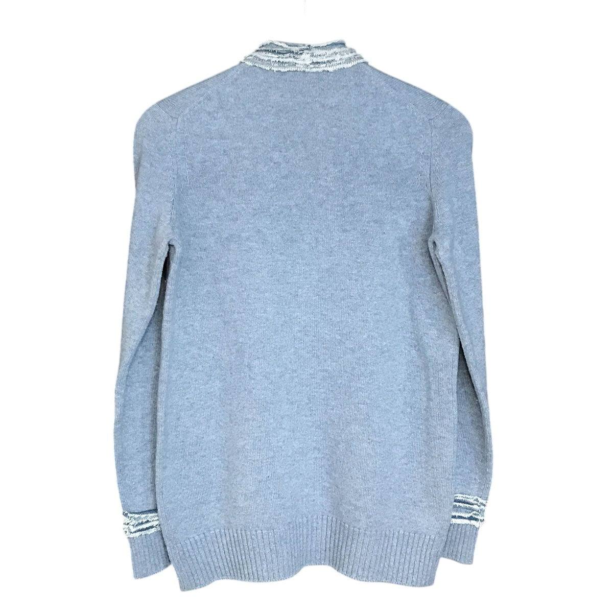 CHANEL Cashmere Coco Mark Cardigan Jacket Light Blue Size 36