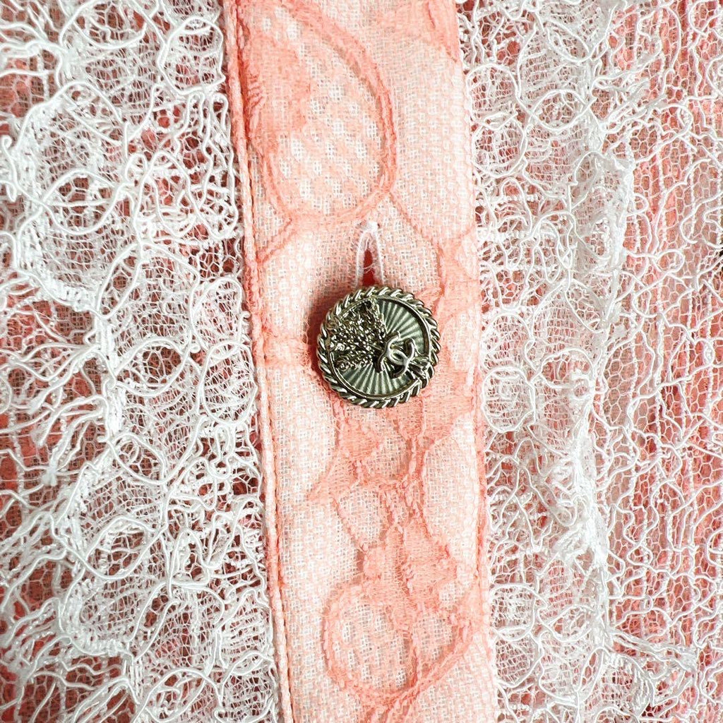 CHANEL Coco Button Lace Jacket Cardigan Embroidery