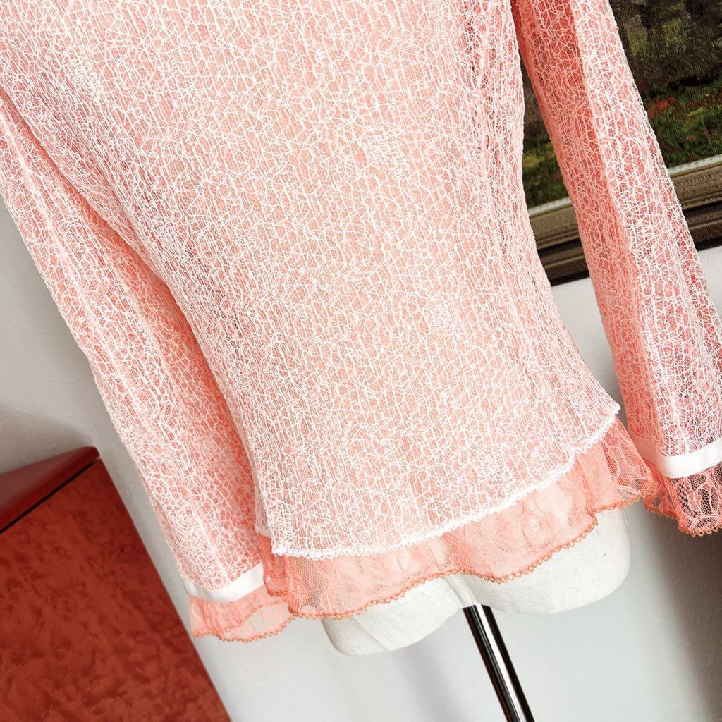 CHANEL Coco Button Lace Jacket Cardigan Embroidery
