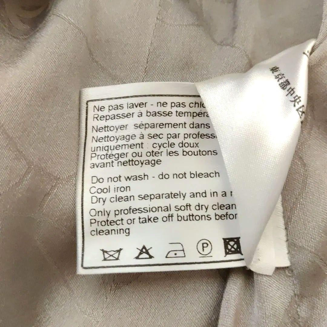 CHANEL Tweed Coat Silk Blend Coco Mark