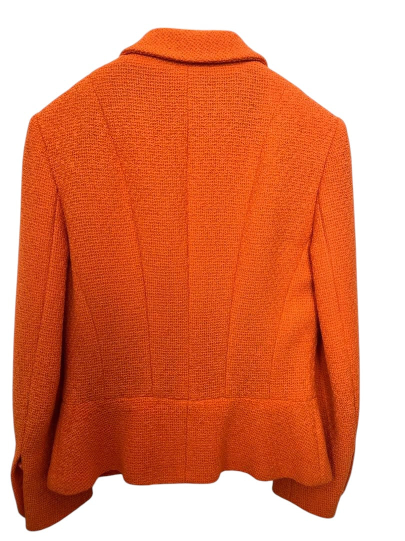CHANEL Vintage Tweed Jacket Coco Mark Mirror Button Size 36/38