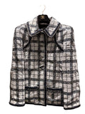 CHANEL Check Pattern Tailored Jacket Size 34