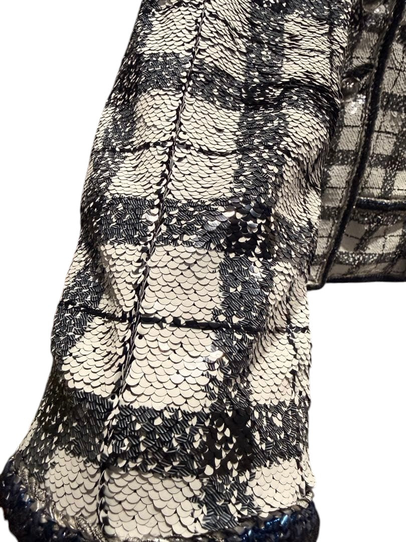 CHANEL Check Pattern Tailored Jacket Size 34