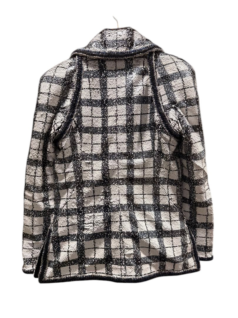 CHANEL Check Pattern Tailored Jacket Size 34