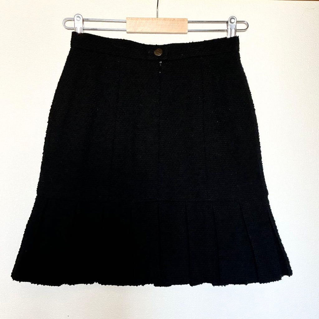 CHANEL Tweed Set-Up Zip-Up Logo Jacket & Skirt Size 36