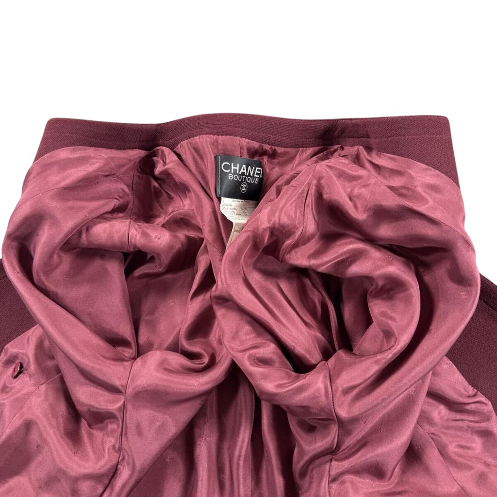 CHANEL Classic Set-Up Gold Button Coco Mark Jacket & Skirt Size 36