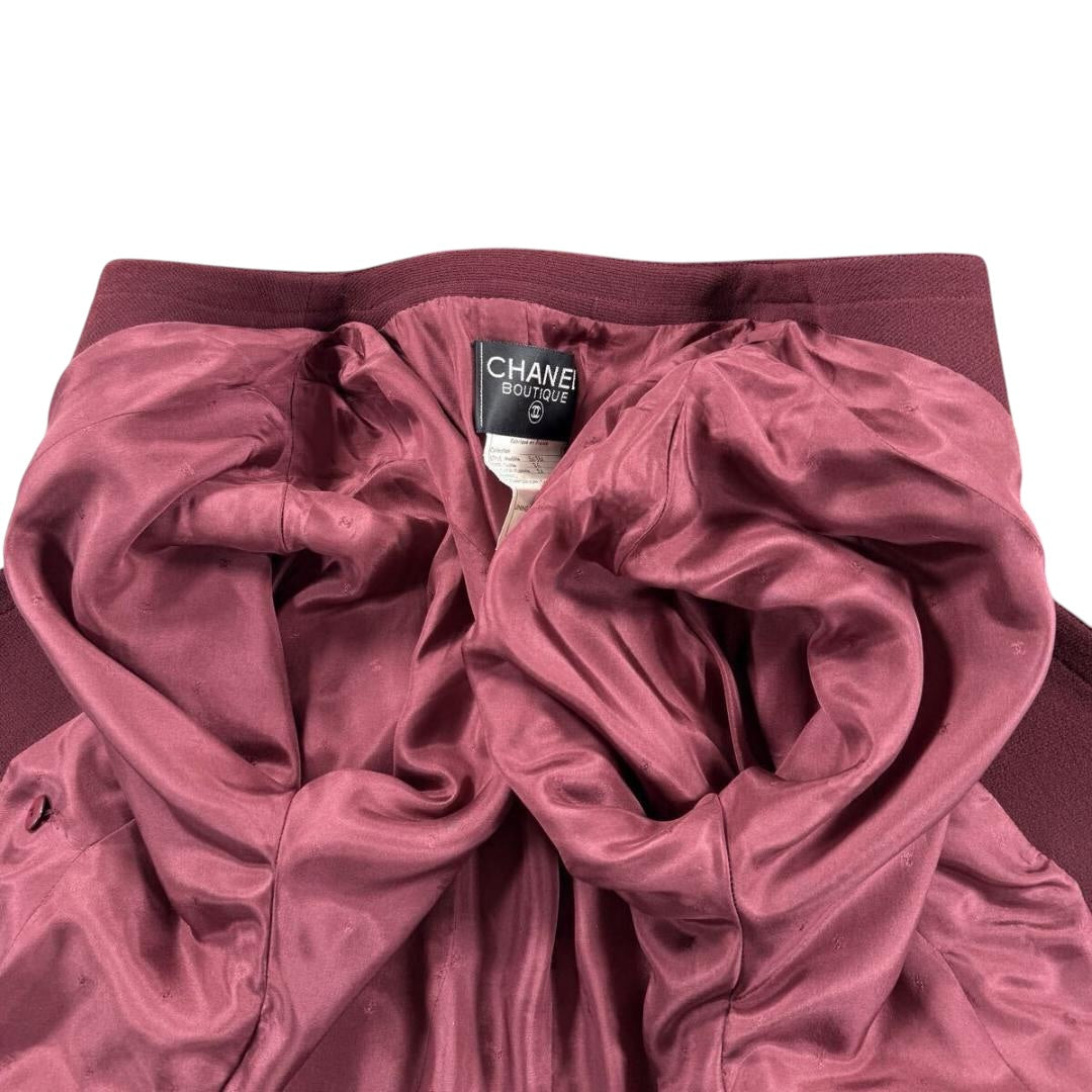 CHANEL Classic Set-Up Gold Button Coco Mark Jacket & Skirt Size 36