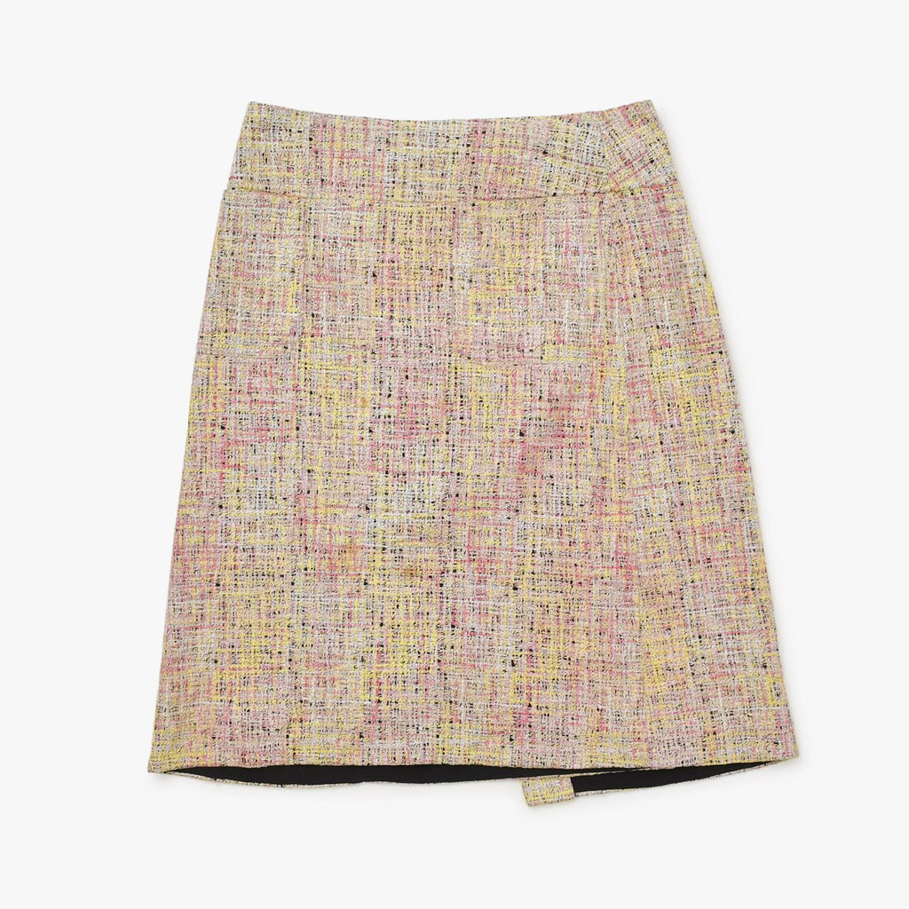 CHANEL Tweed Tailored Suit Set-Up Jacket & Skirt Coco Mark Size 38