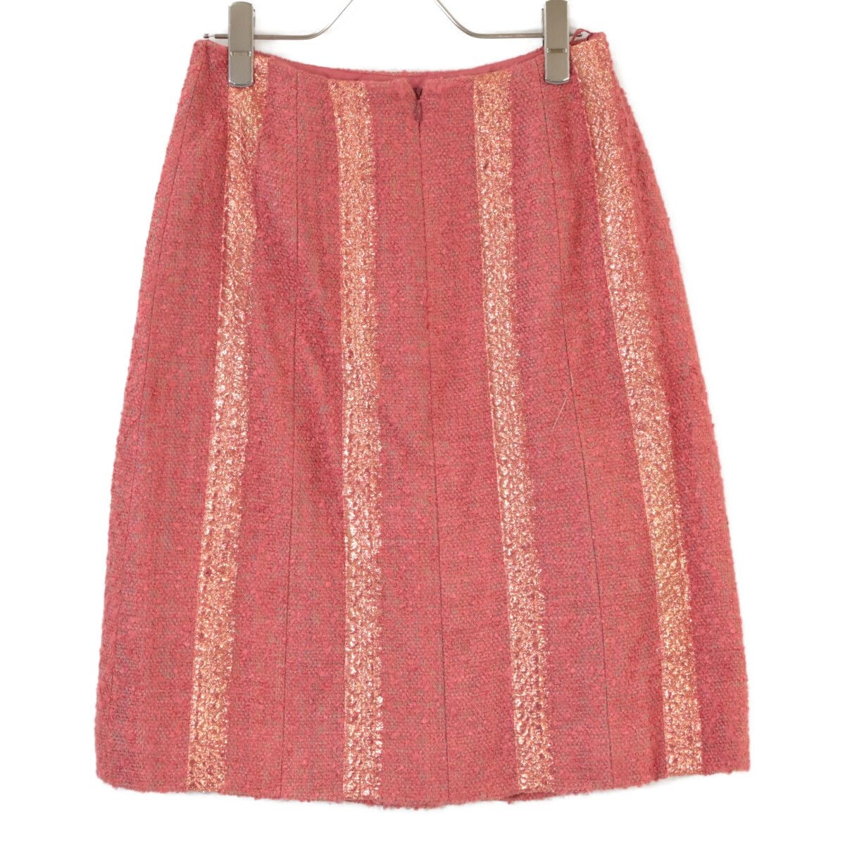 CHANEL 99P P13196V07517 Stripe Silk Blend Sleeveless Top & Skirt Tweed Setup