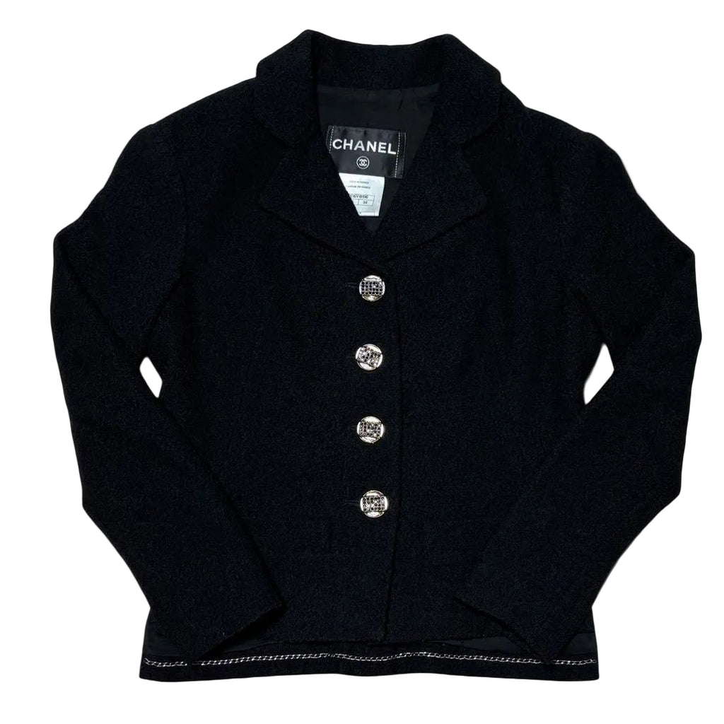 CHANEL Coco Mark Rhinestone Jacket Size 34