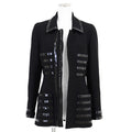 CHANEL Vintage Tweed Enamel Line Tailored Jacket Black