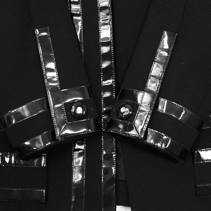 CHANEL Vintage Tweed Enamel Line Tailored Jacket Black