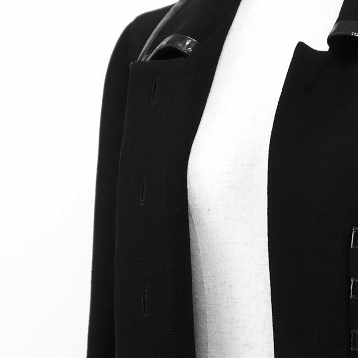 CHANEL Vintage Tweed Enamel Line Tailored Jacket Black