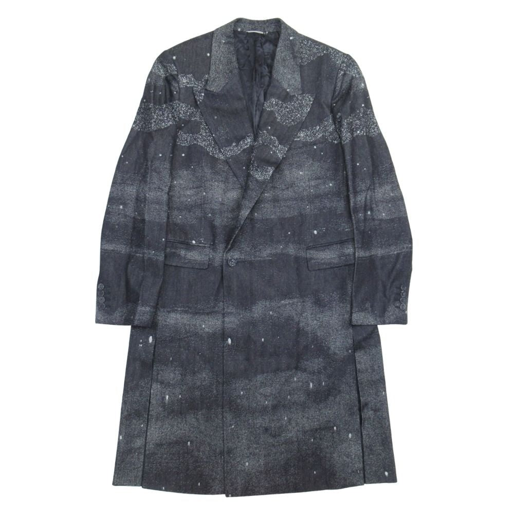 DIOR HOMME 21AW Peter Doig Milky Way Denim Jacquard Chester Coat Indigo Size 50