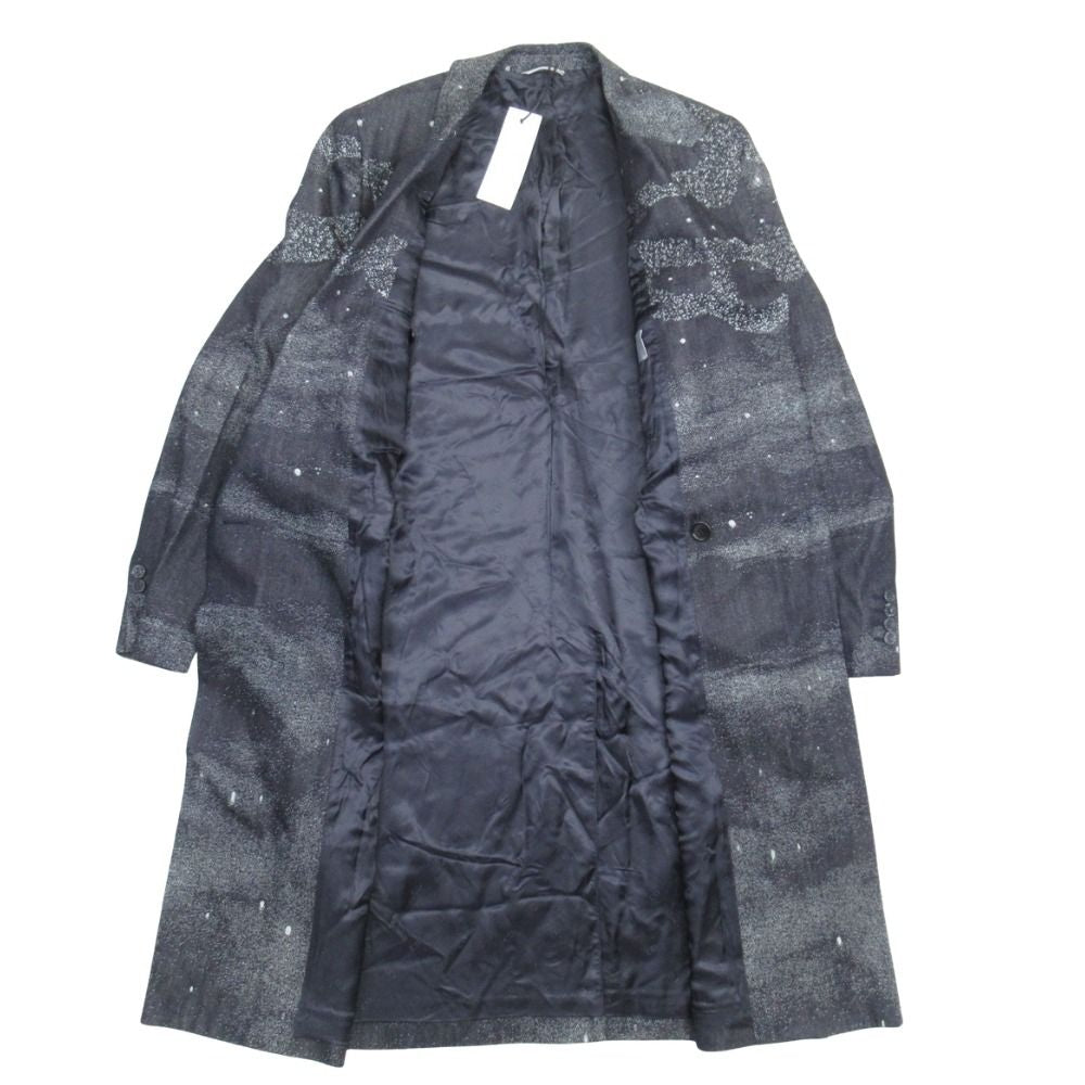 DIOR HOMME 21AW Peter Doig Milky Way Denim Jacquard Chester Coat Indigo Size 50
