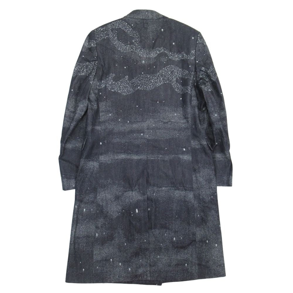 DIOR HOMME 21AW Peter Doig Milky Way Denim Jacquard Chester Coat Indigo Size 50