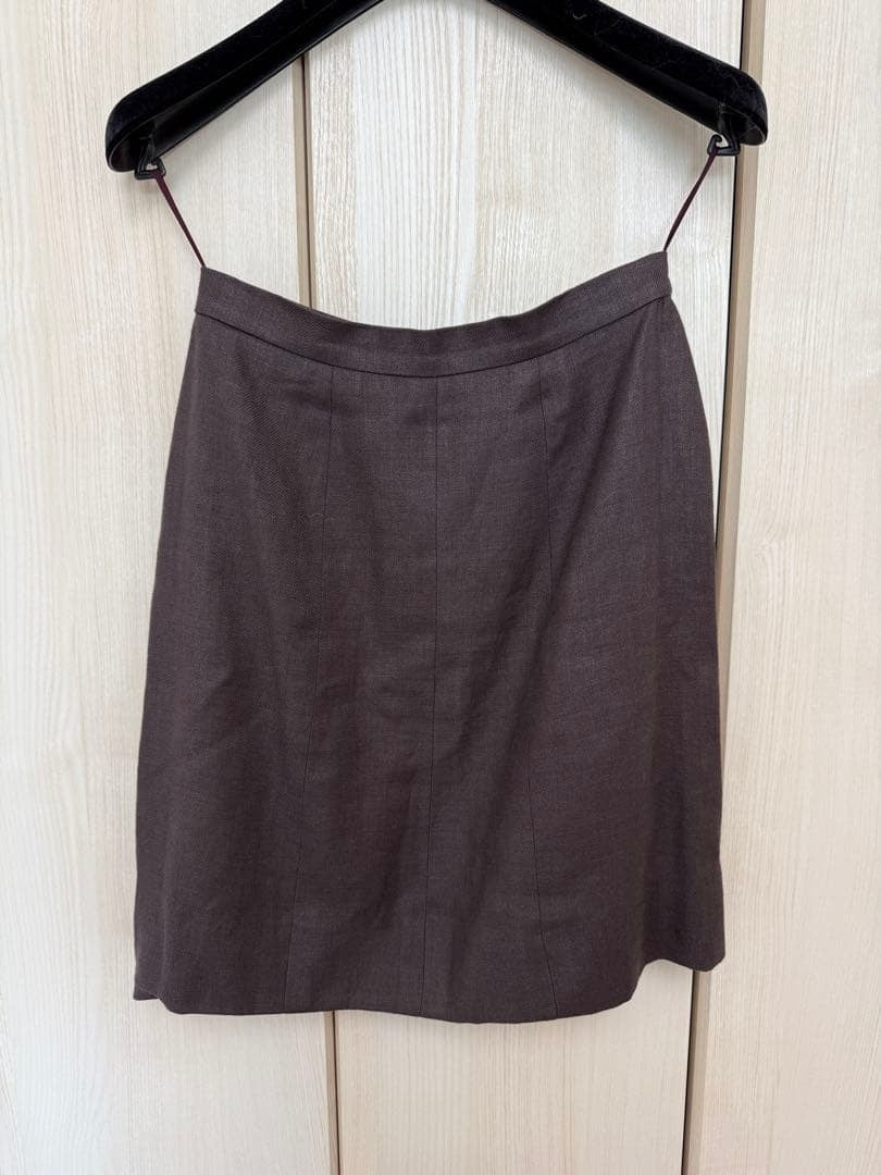 CHANEL 98C Wool × Linen Setup (Jacket & Skirt) Size 36 Purple