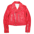Christian Dior 17AW Goatskin Double Rider Biker Jacket Bee Embroidery Red Size 36