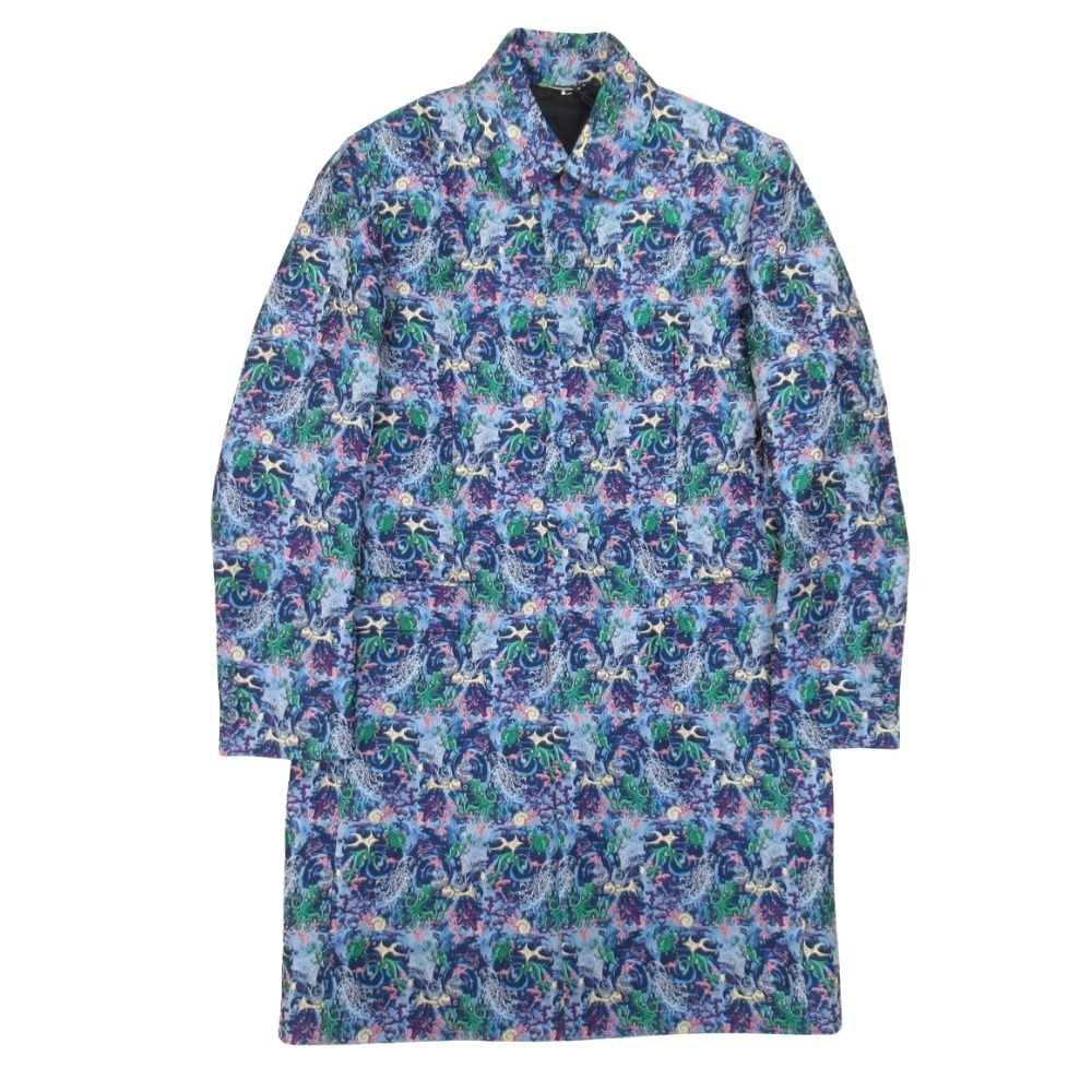 DIOR HOMME 21AW Kenny Scharf Marine Jacquard Stencil Collar Coat Navy Size 48