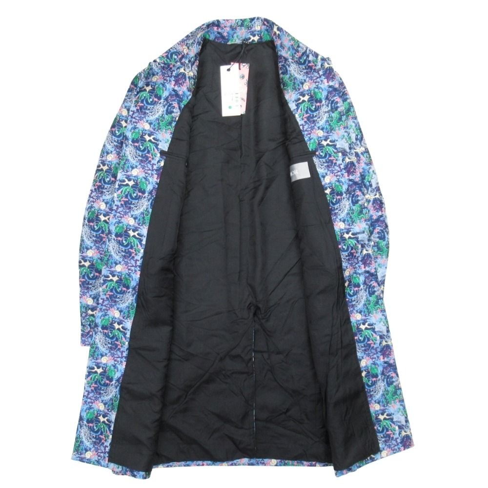 DIOR HOMME 21AW Kenny Scharf Marine Jacquard Stencil Collar Coat Navy Size 48