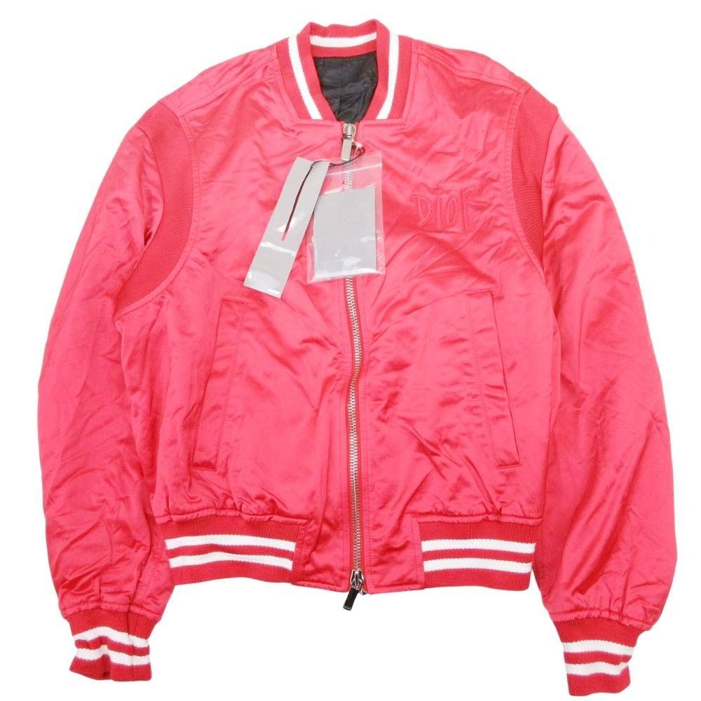 DIOR HOMME 21SS Shawn Stussy Bull Back Patch Bomber Jacket Red Size 44