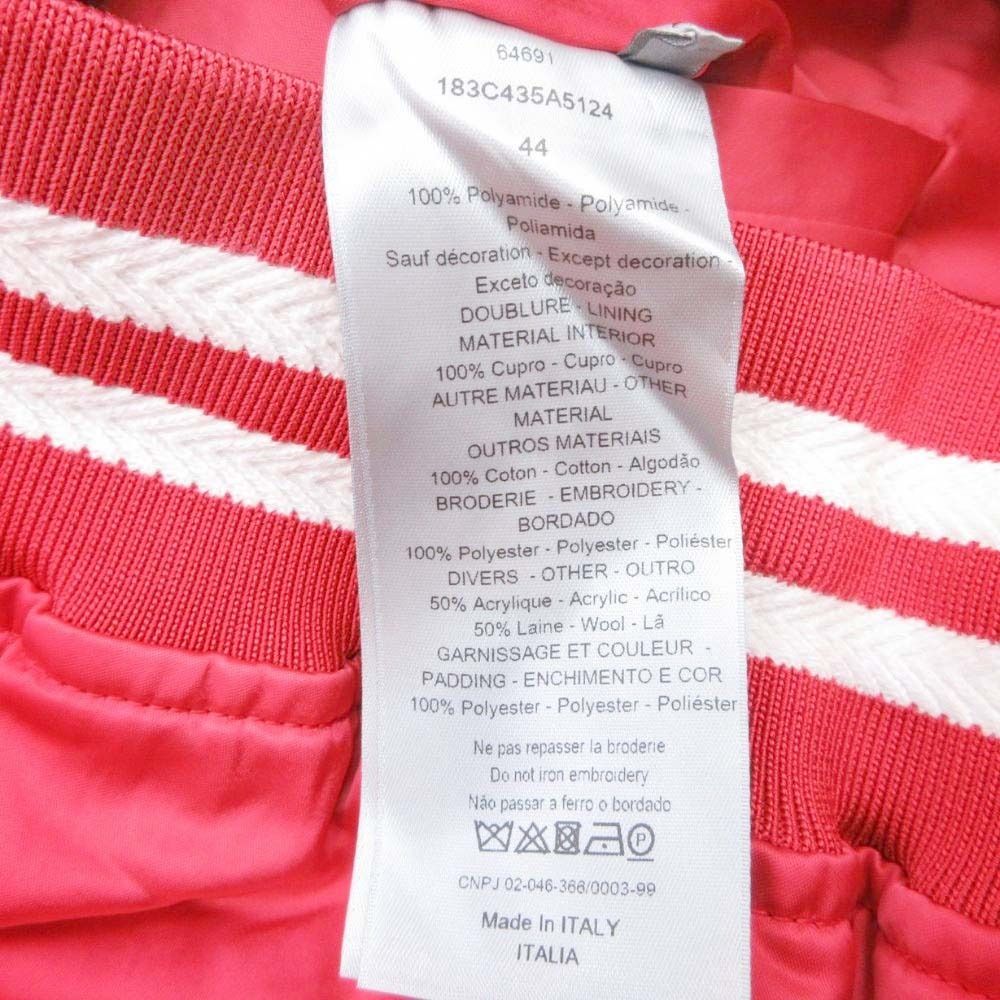 DIOR HOMME 21SS Shawn Stussy Bull Back Patch Bomber Jacket Red Size 44