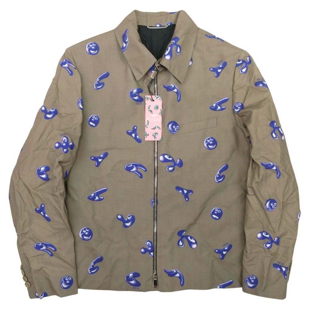 DIOR HOMME 21AW Kenny Scharf Wool Mohair All-Over Print Zip-Up Blouson Khaki Size 50