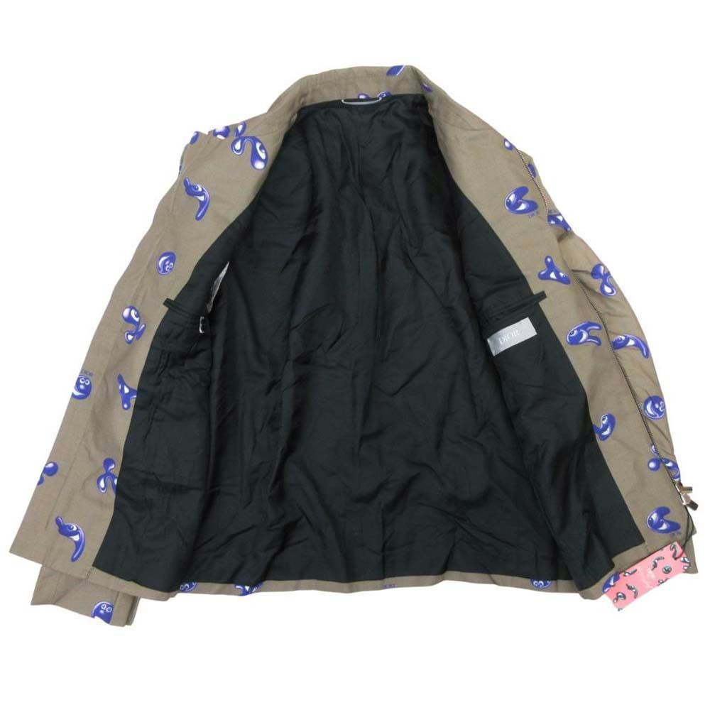 DIOR HOMME 21AW Kenny Scharf Wool Mohair All-Over Print Zip-Up Blouson Khaki Size 50
