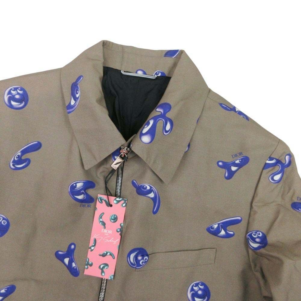 DIOR HOMME 21AW Kenny Scharf Wool Mohair All-Over Print Zip-Up Blouson Khaki Size 50