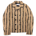 Christian Dior 20SS Stripe Double Breasted Jute-Like Blazer Beige Size 36