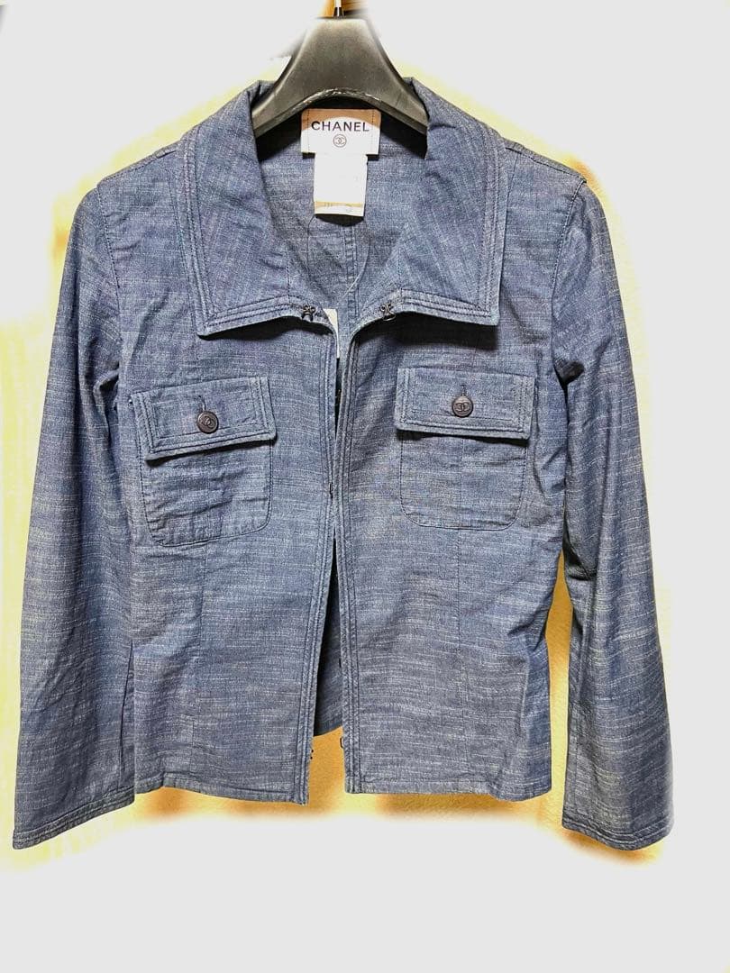 CHANEL Dark Blue Denim Jacket