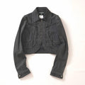 CHANEL Coco Button Logo Cropped Denim Jacket Size 38