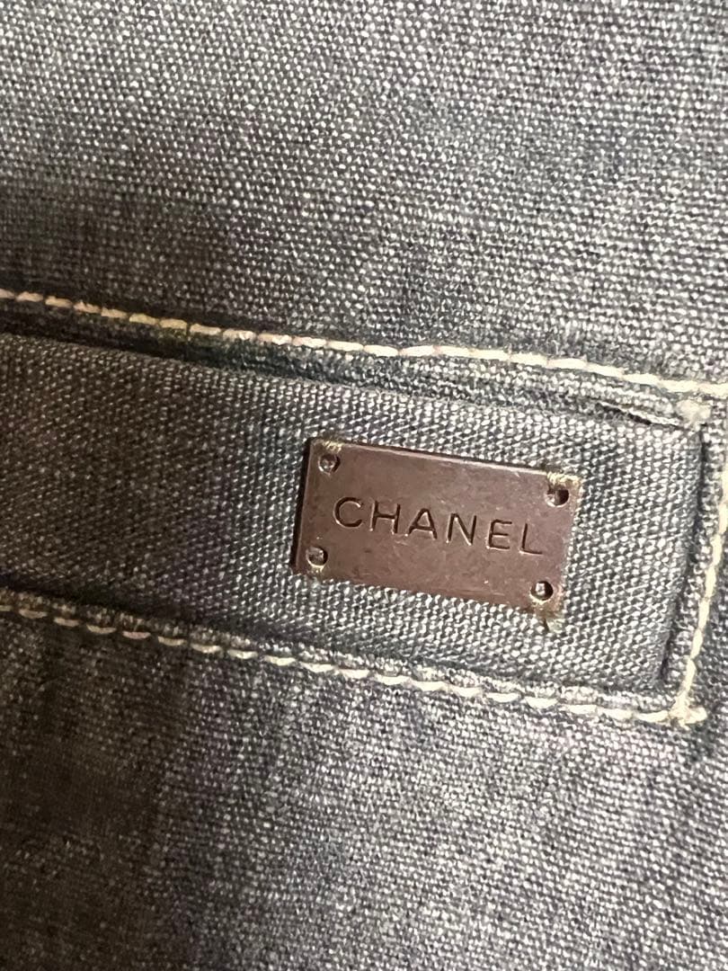 CHANEL Grey Denim Jacket Size 38