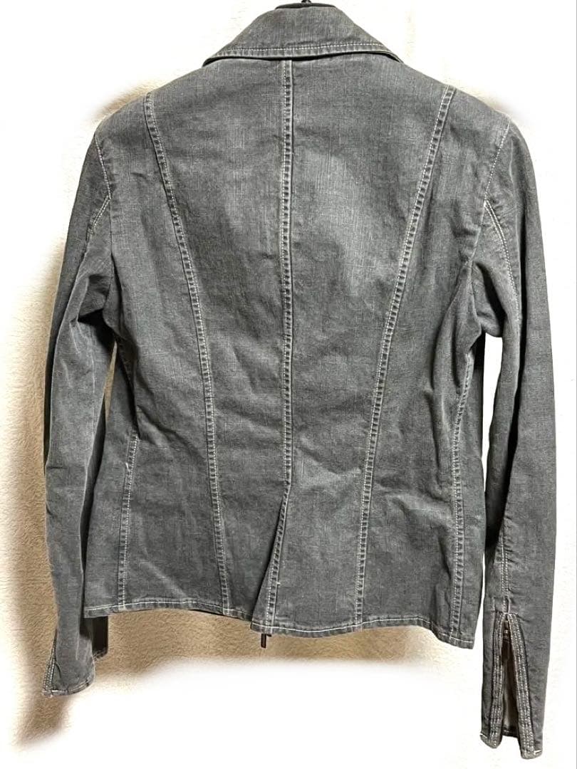 CHANEL Grey Denim Jacket Size 38