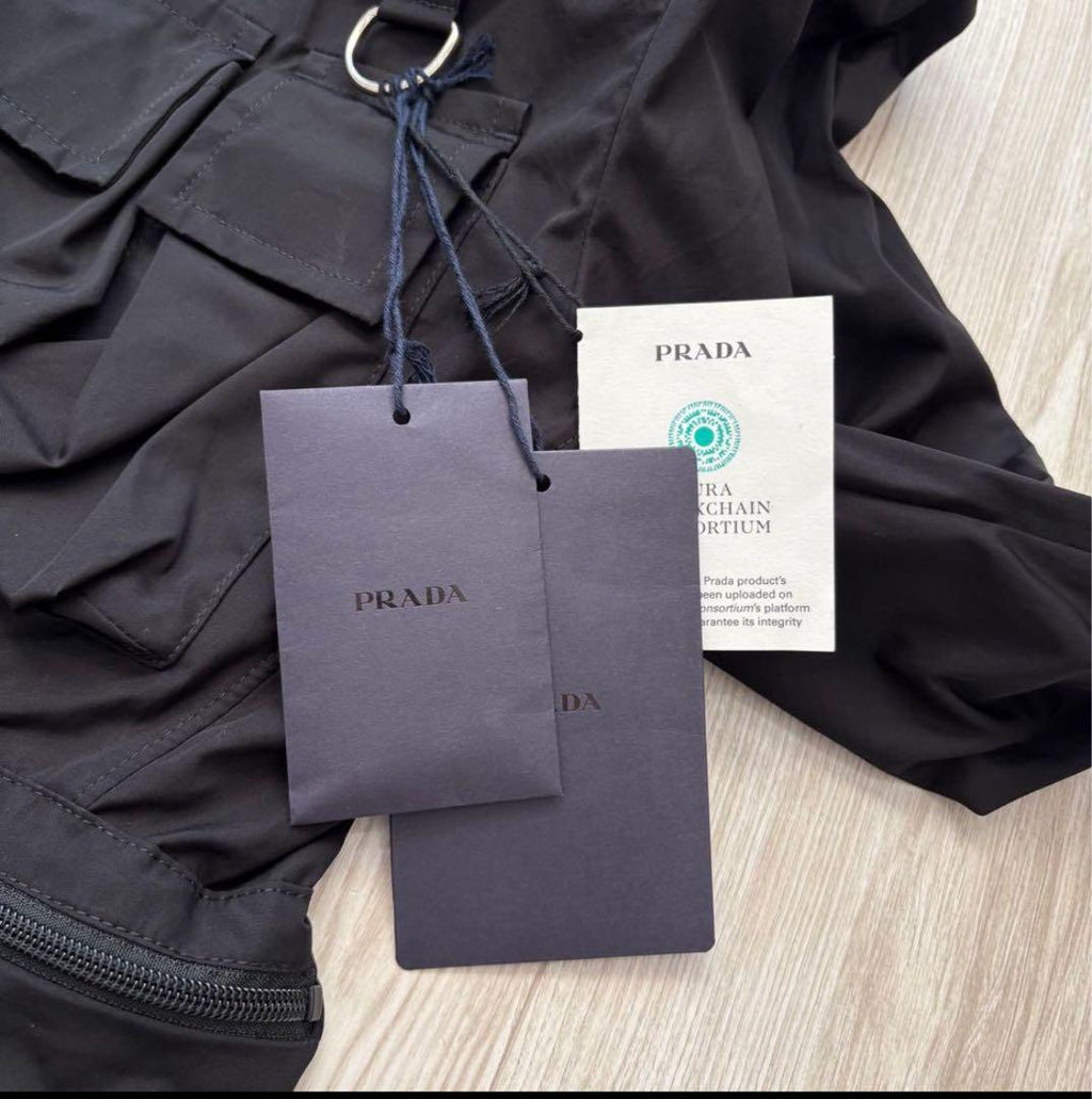 PRADA 24SS Multi-Pocket Tech Shirt Jacket Military Triangle Logo
