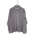 PRADA Zip-Up Striped Shirt Jacket Triangle Logo Plate