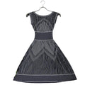 CHANEL Sleeveless Border CC Mark Dress White Navy