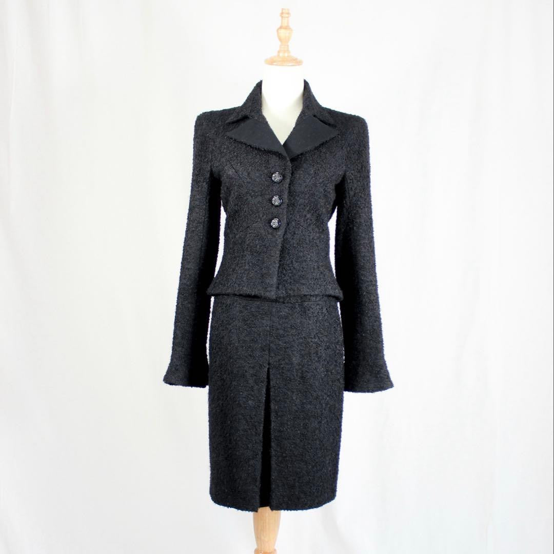 CHANEL Camellia Mohair Jacket & Skirt Setup
