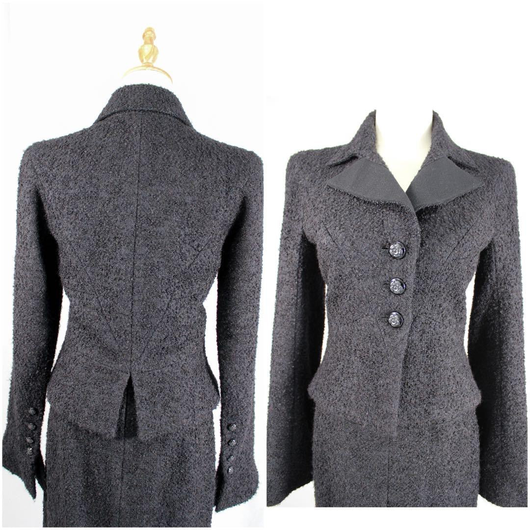 CHANEL Camellia Mohair Jacket & Skirt Setup