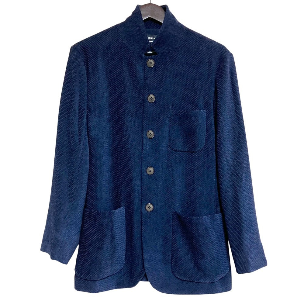 GIORGIO ARMANI 2way Stand Collar Tailored Jacket Navy Size 46