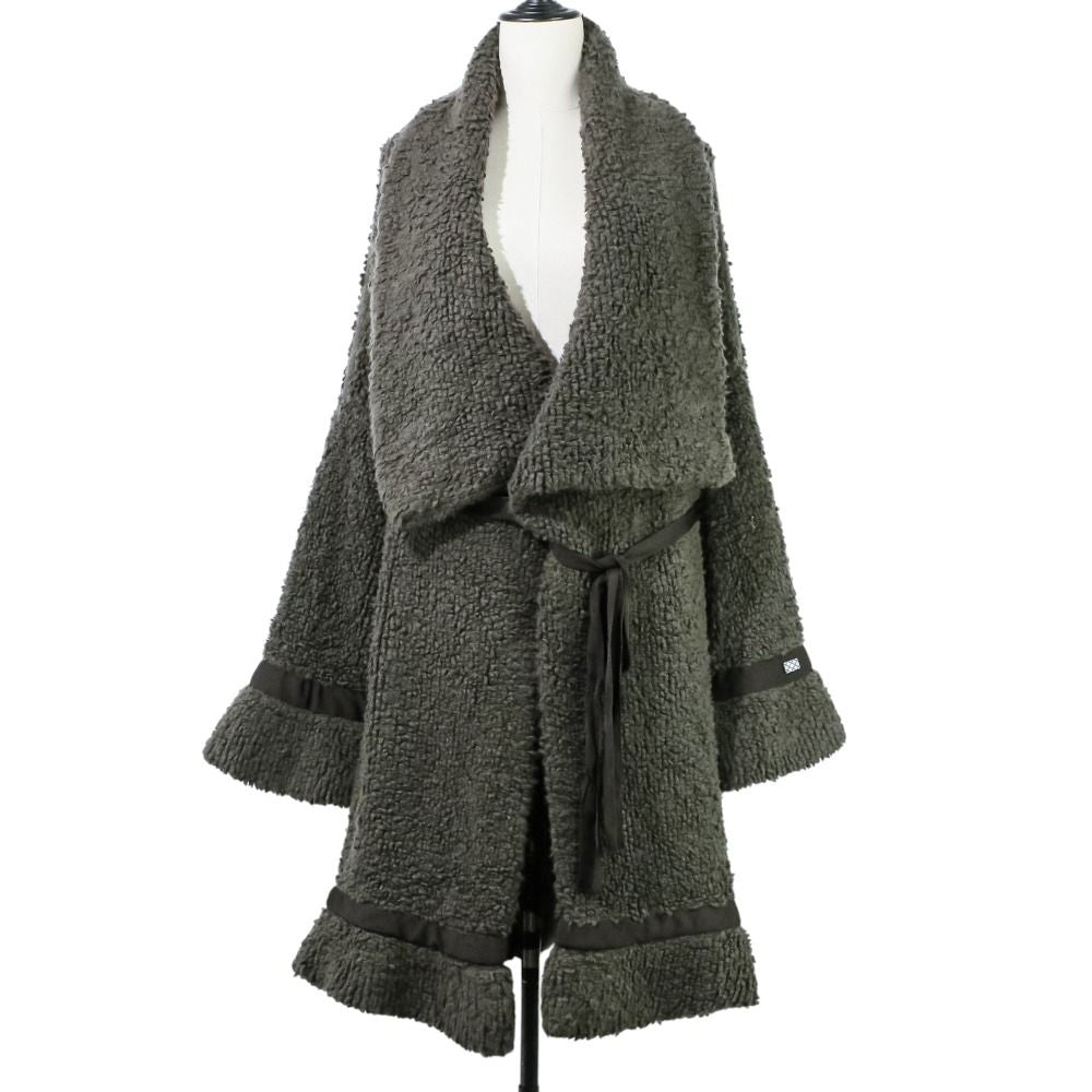 CHANEL Cashmere Knit Gown Coat Grey
