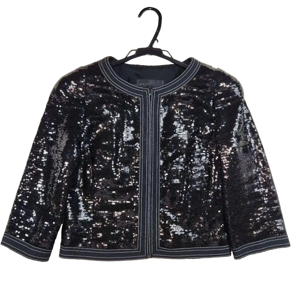 CHANEL Sequin CC Logo Jacket Size 38 — Near Mint