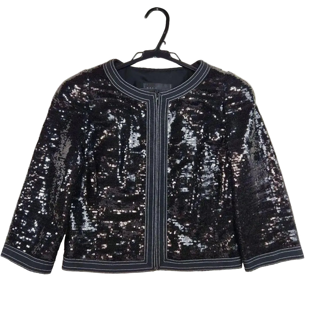 CHANEL Sequin CC Logo Jacket Size 38 — Near Mint