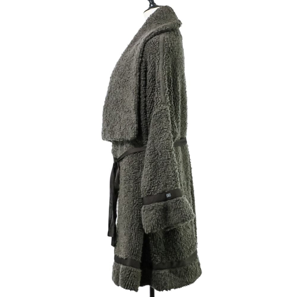 CHANEL Cashmere Knit Gown Coat Grey