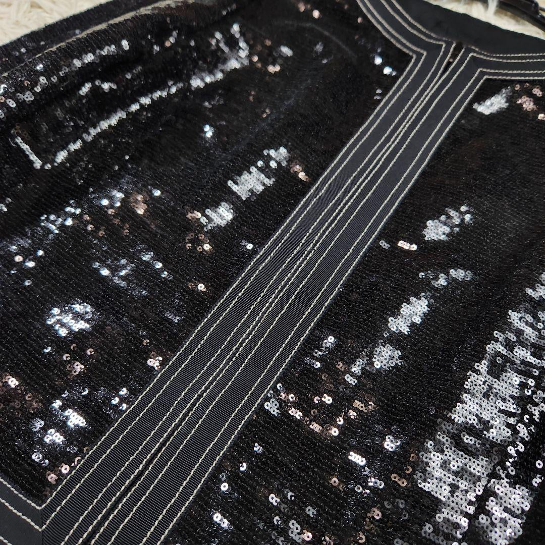 CHANEL Sequin CC Logo Jacket Size 38 — Near Mint