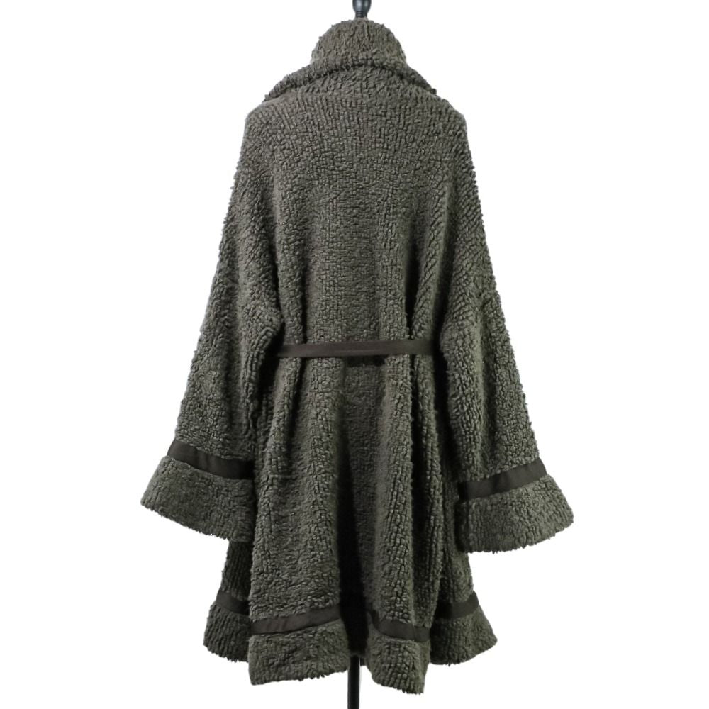CHANEL Cashmere Knit Gown Coat Grey