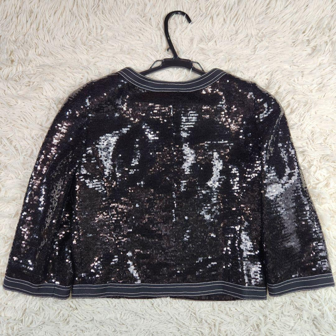 CHANEL Sequin CC Logo Jacket Size 38 — Near Mint
