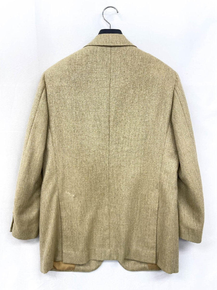 KITON Cashmere 100% 3-Button Woven Pattern Tailored Jacket Yellow Beige Size 46/R7
