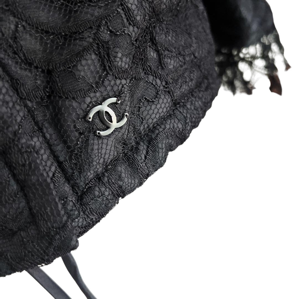 CHANEL CC Mark Embroidery Flower Lace Jacket